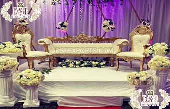 Roman Wedding Reception Stage Sofa Set