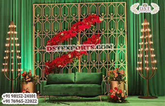Muslim Walima Stage Decoration Candle Backdrop�