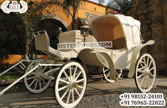 Exclusive White Phaeton Horse Carriage