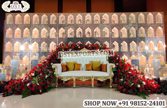 Magnificent Mirror Back Wall for Reception Stage