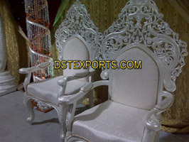 WEDDING SILVER CARVED CHAIRS