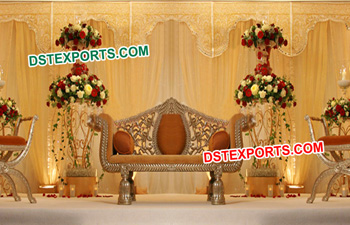 Latest Wedding Silver Gold Furniture Set
