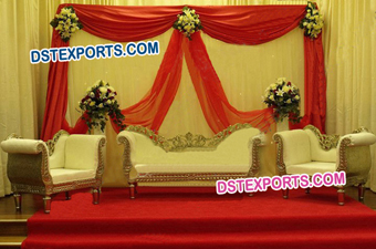 Beautiful Wedding Golden Stage Sofa Set